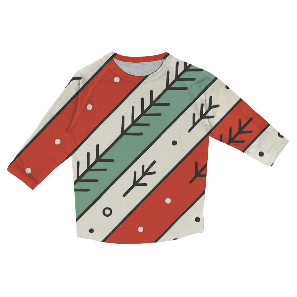 Candy Cane Aurora Stripes personalized 3/4 sleeve tees