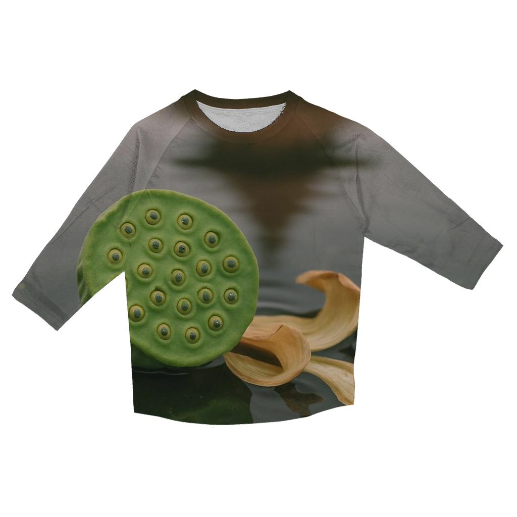 Lotus Seed Pod On Temple Pond Waterline designer 3/4 sleeve blouses