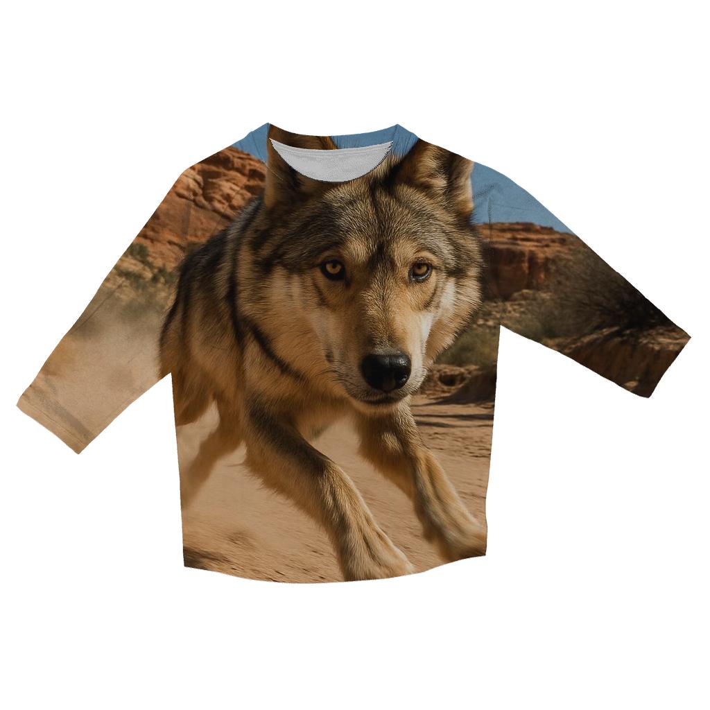 Mexican Gray Wolf In Borderland Canyon Dust stylish quarter sleeve tops
