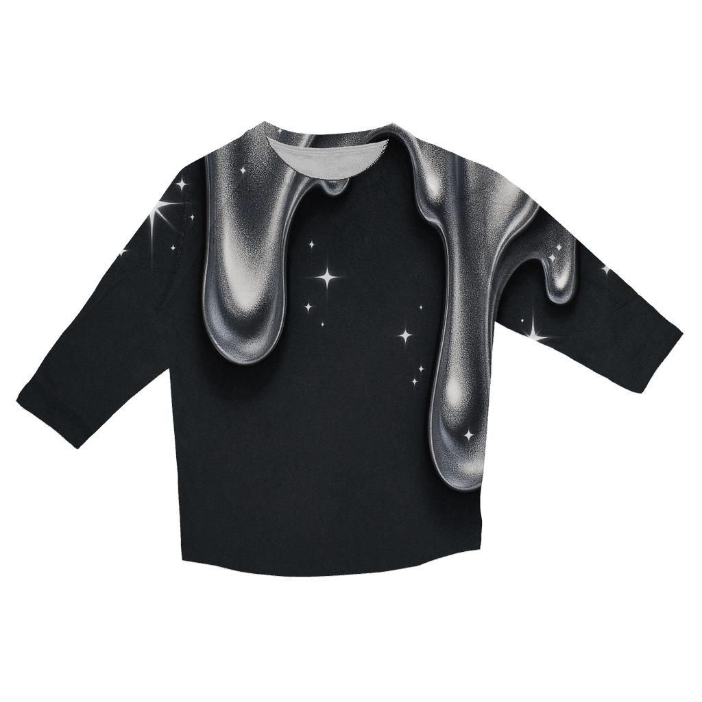 Silver Charcoal Starforge Drips designer 3/4 sleeve blouses