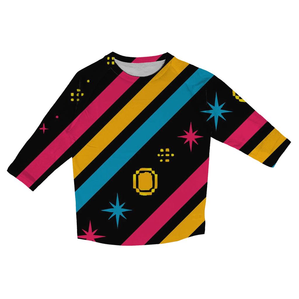 Arcade Cabinet Side Art Stripes personalized 3/4 sleeve tees