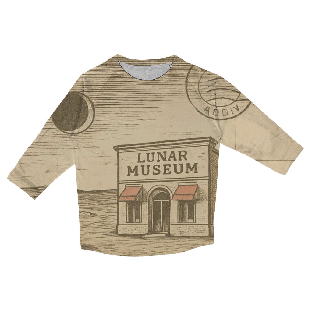 Sepia Postcard From The Moon Museum personalized 3/4 sleeve tees