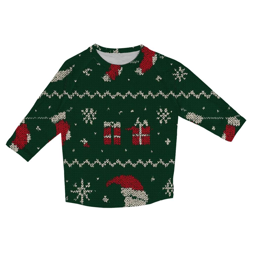 Moon Phase Stocking Garland Pattern casual three quarter sleeve shirts