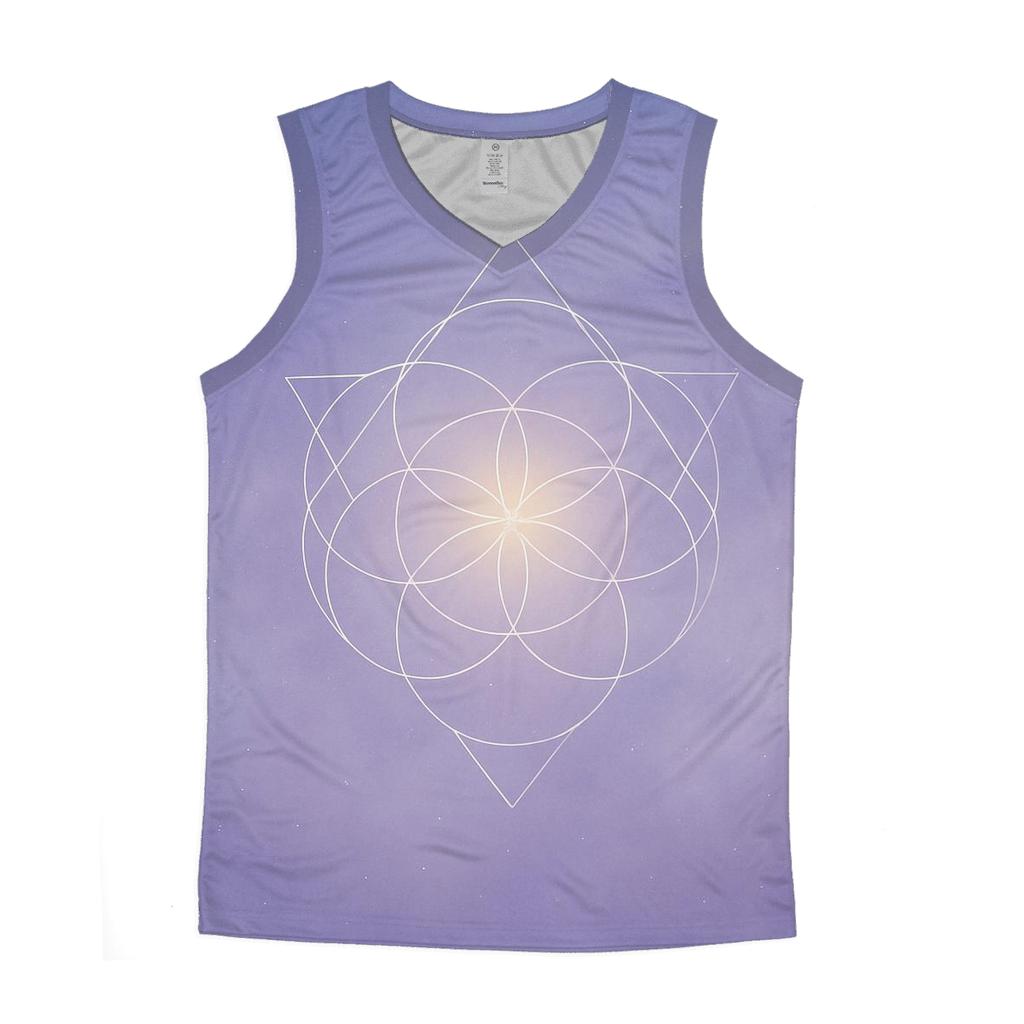 Luminous Breath Geometry sports performance tank tops