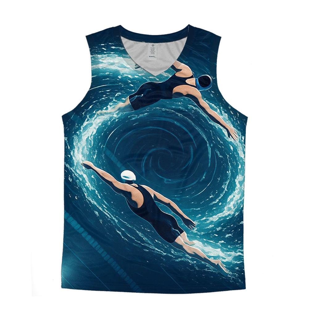 Midnight Water Polo Vortex graphic print tank tops