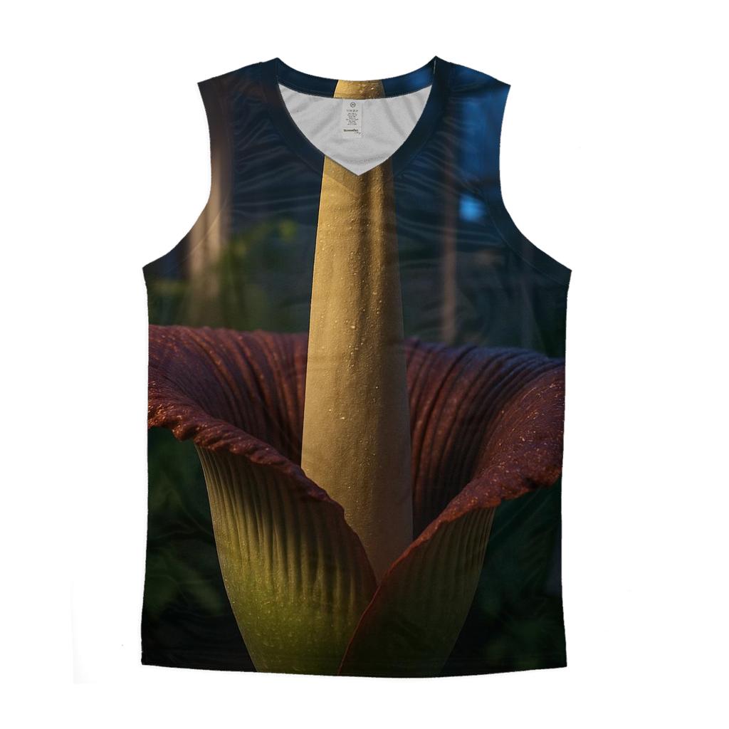 Titan Arum Bloom Night Watch In A Glasshouse graphic print tank tops