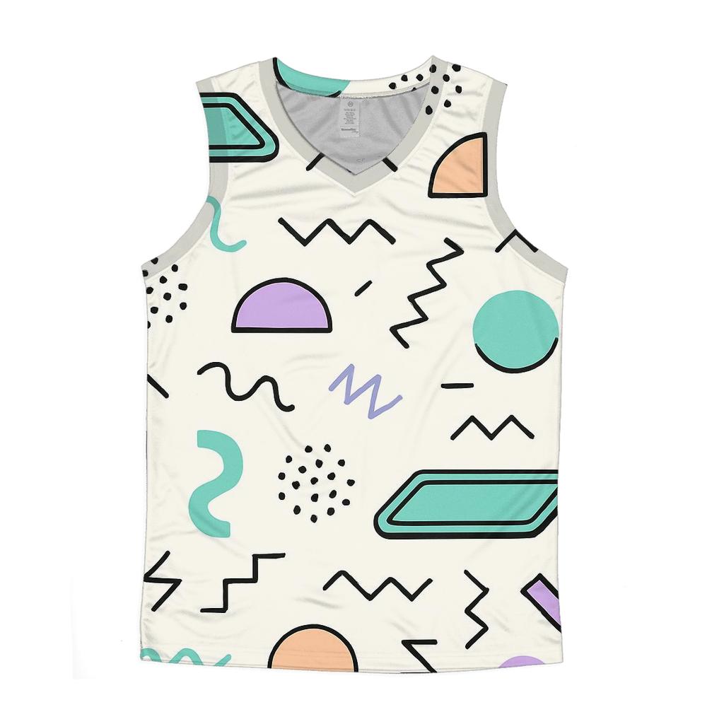 Mall Food Court Geometric Memphis cotton sleeveless tops