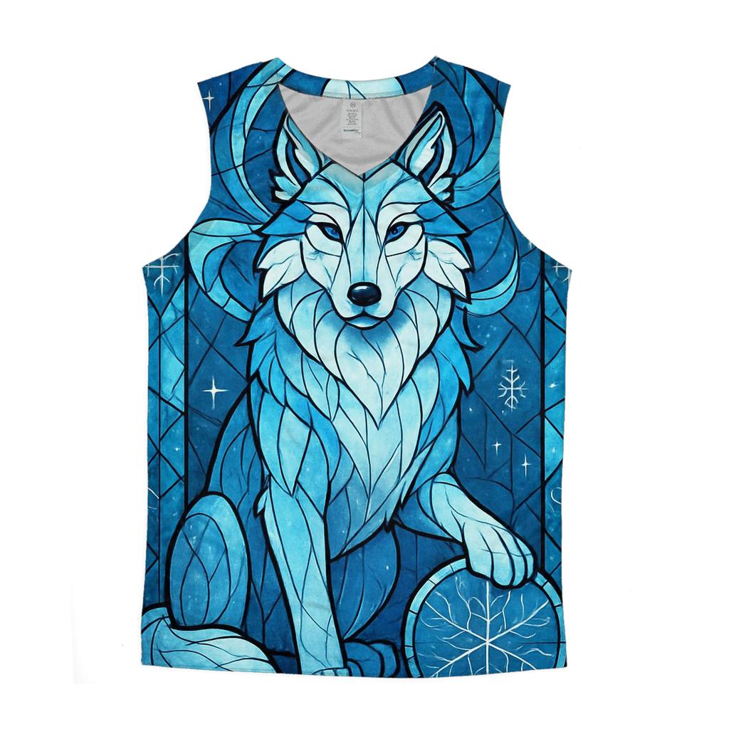 Cathedral Of The Frost Guardian Wolf cotton sleeveless tops