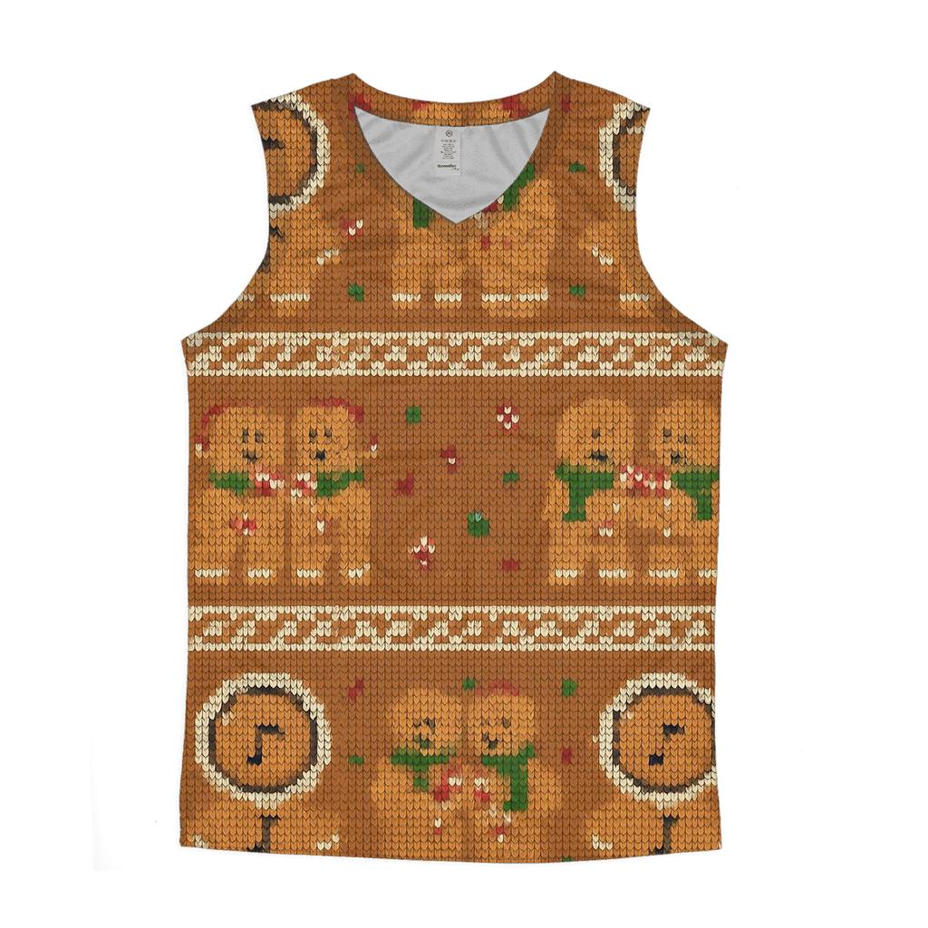 Gingerbread Space Helmet Carolers Pattern personalized athletic tanks