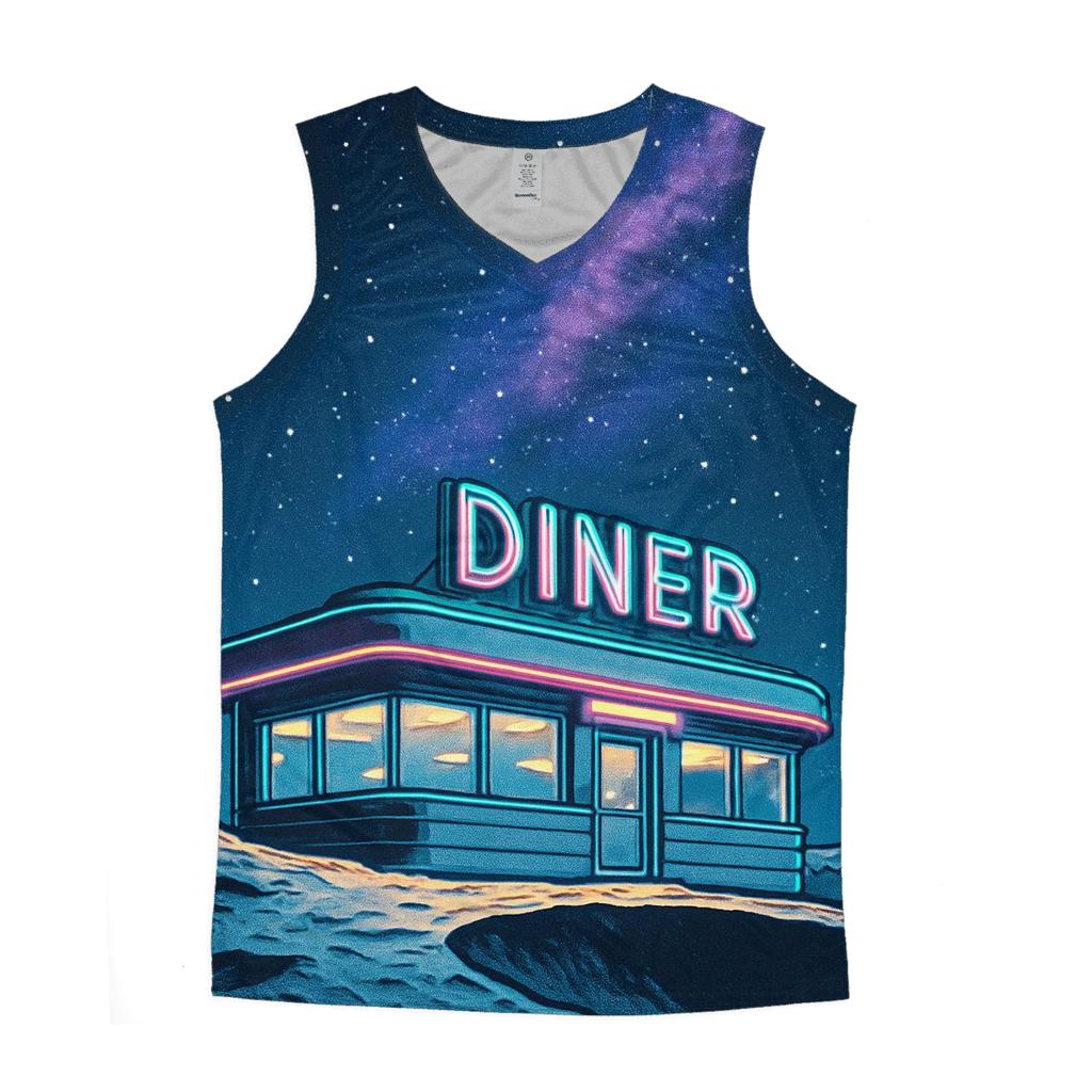 Neon Diner On The Moon casual summer tank tops