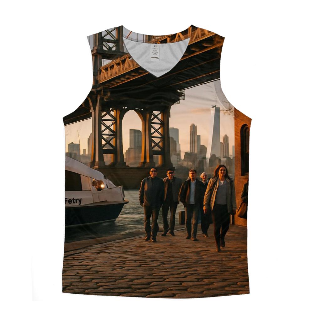 Fulton Ferry Landing Golden Hour Commuter Crossing sports performance tank tops