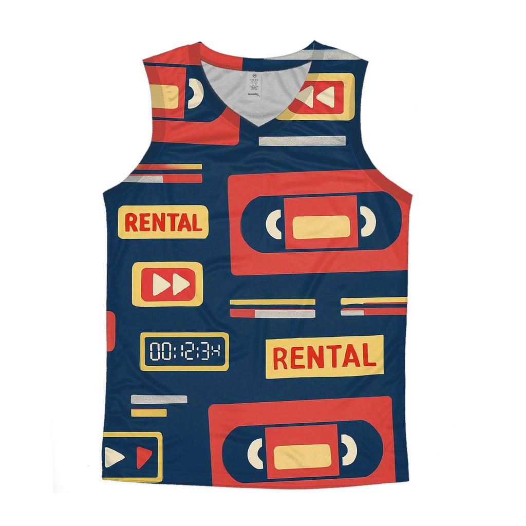 VHS Rental Sticker Collage casual summer tank tops