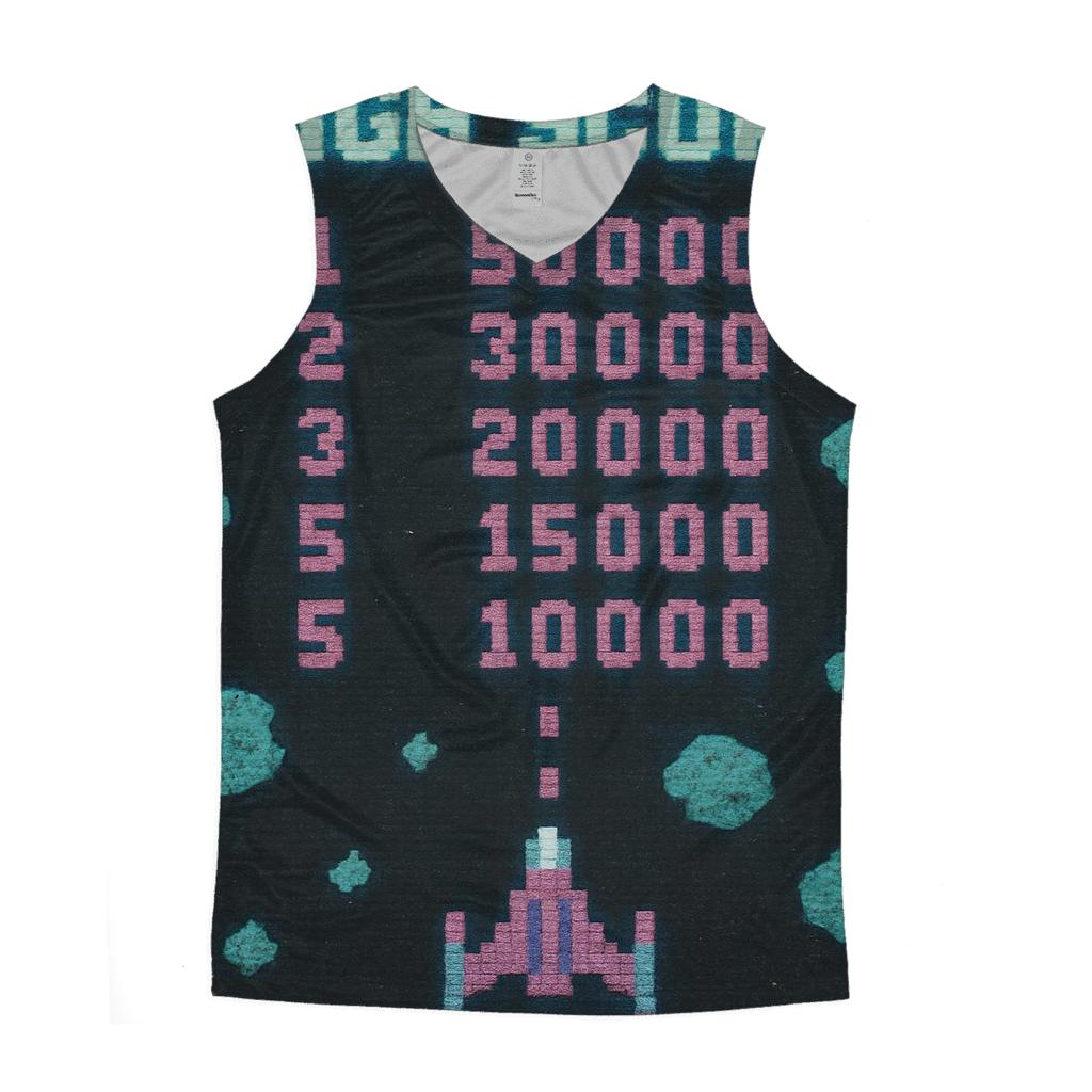 Aged Arcade Starfighter Score Screen stylish racerback tanks