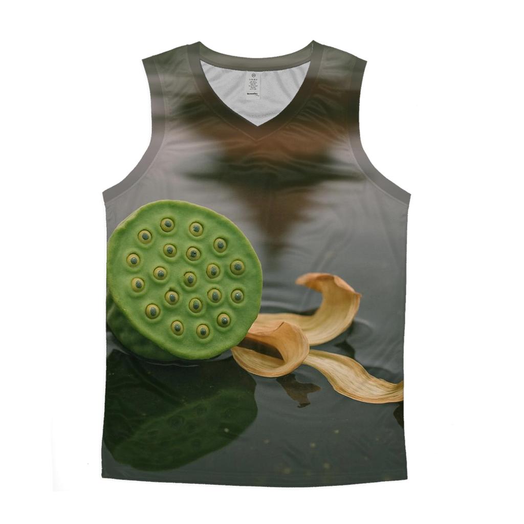 Lotus Seed Pod On Temple Pond Waterline designer workout tanks