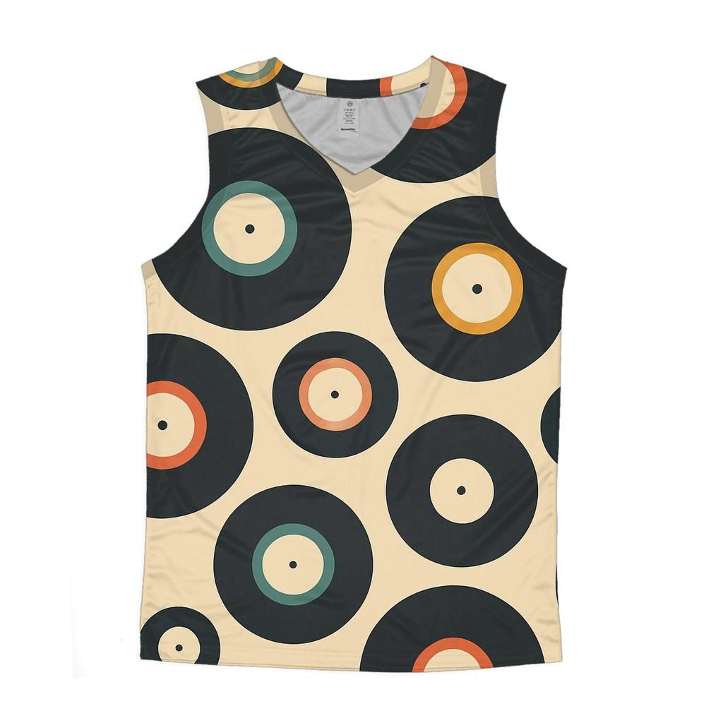 Vinyl Record Label Rings Pattern custom tank tops