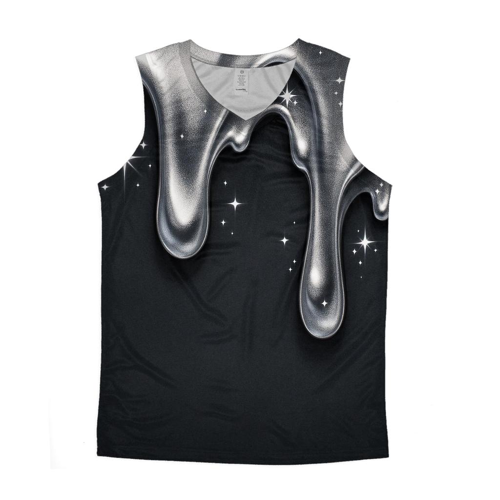 Silver Charcoal Starforge Drips cotton sleeveless tops
