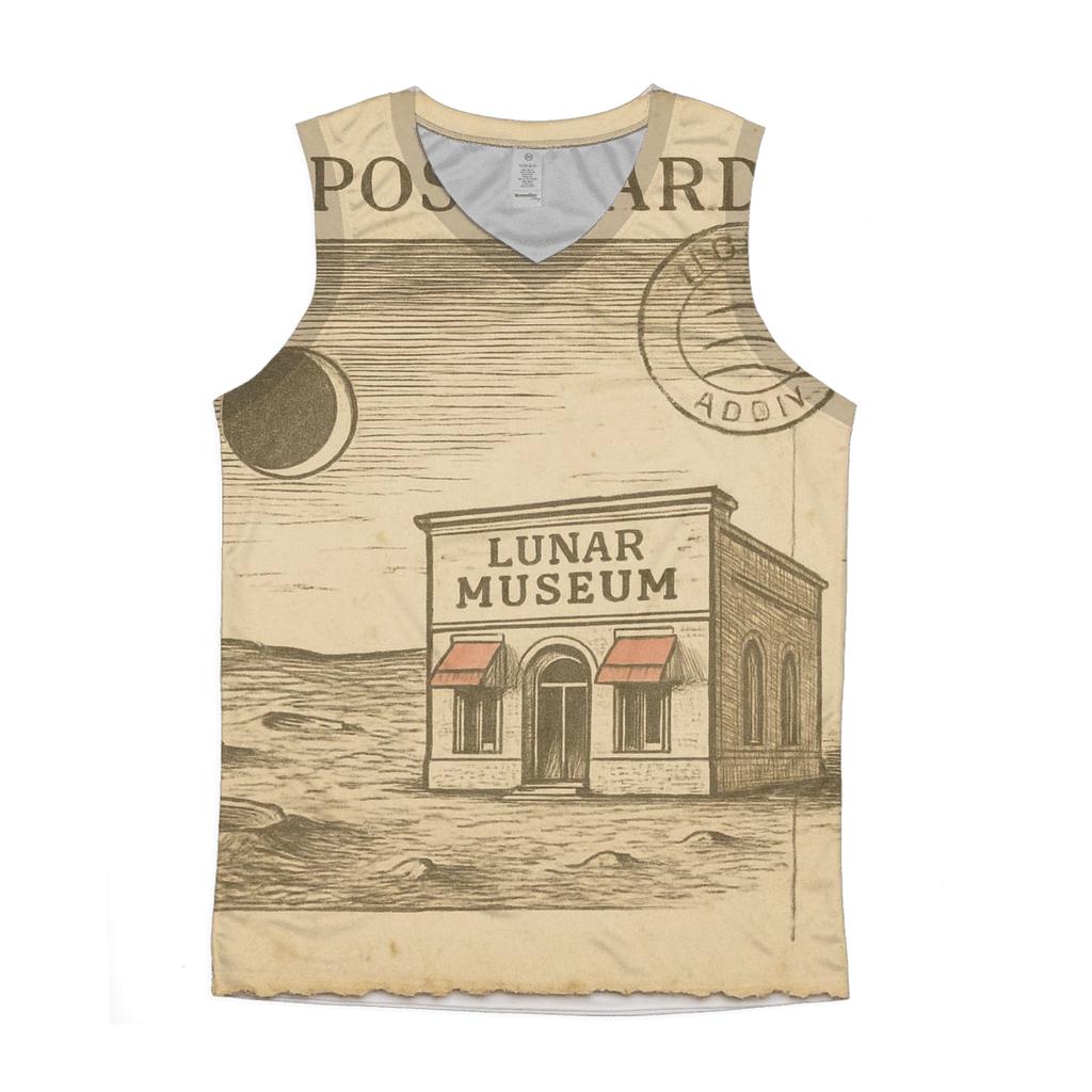 Sepia Postcard From The Moon Museum casual summer tank tops