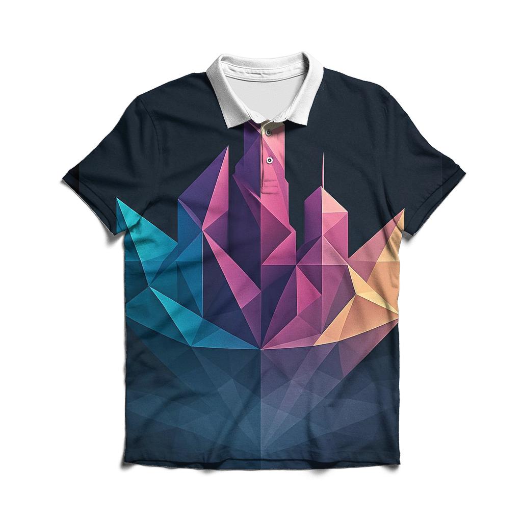Prismatic Origami City Mirage classic pique polos
