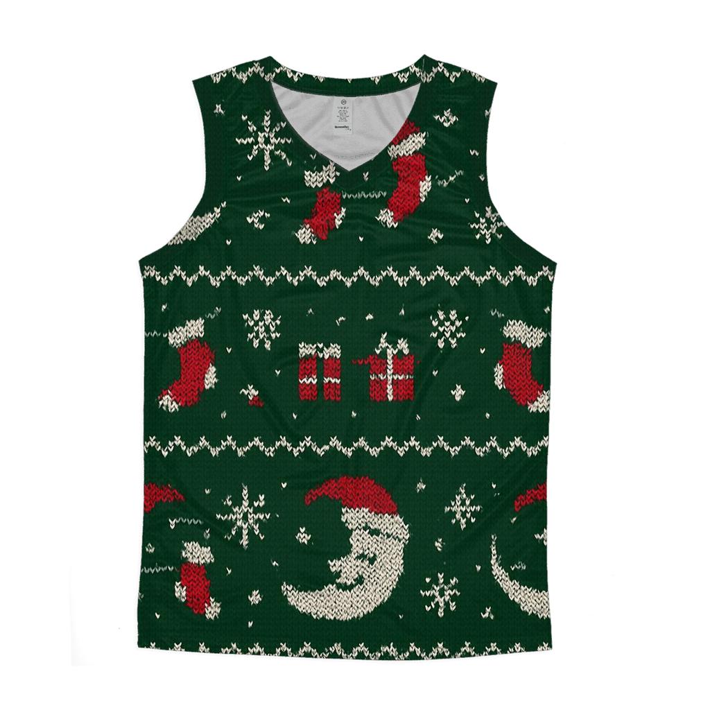 Moon Phase Stocking Garland Pattern graphic print tank tops