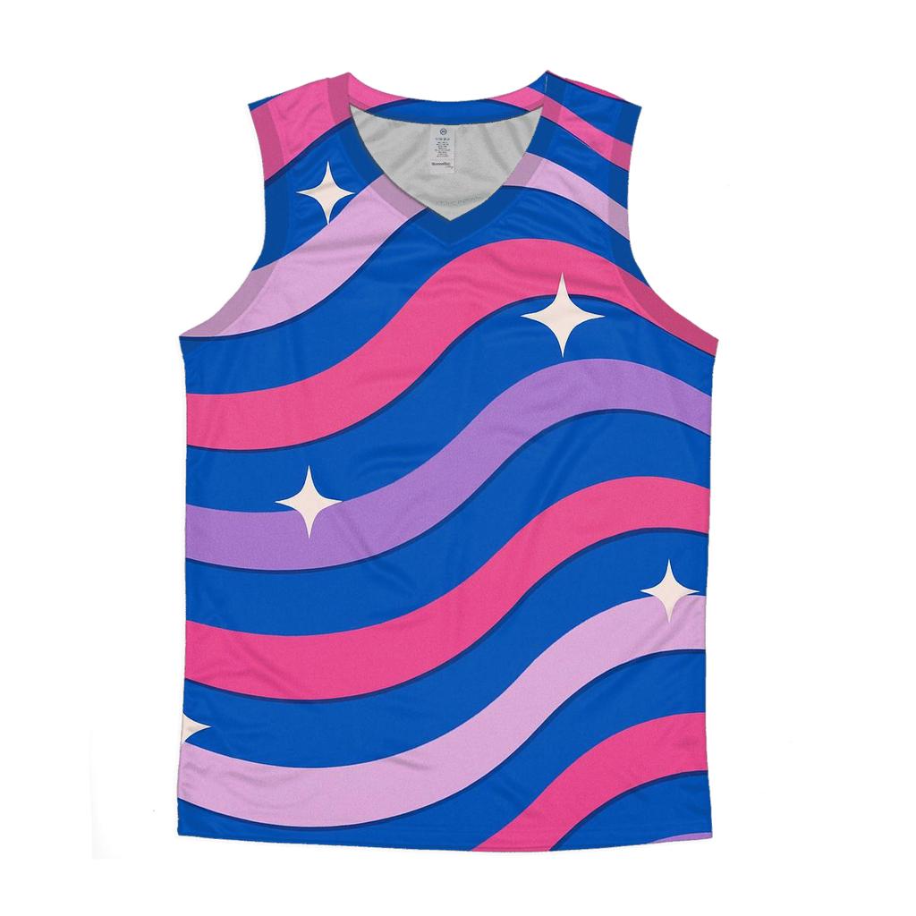 Roller Rink Neon Floor Waves trendy fitted tank tops