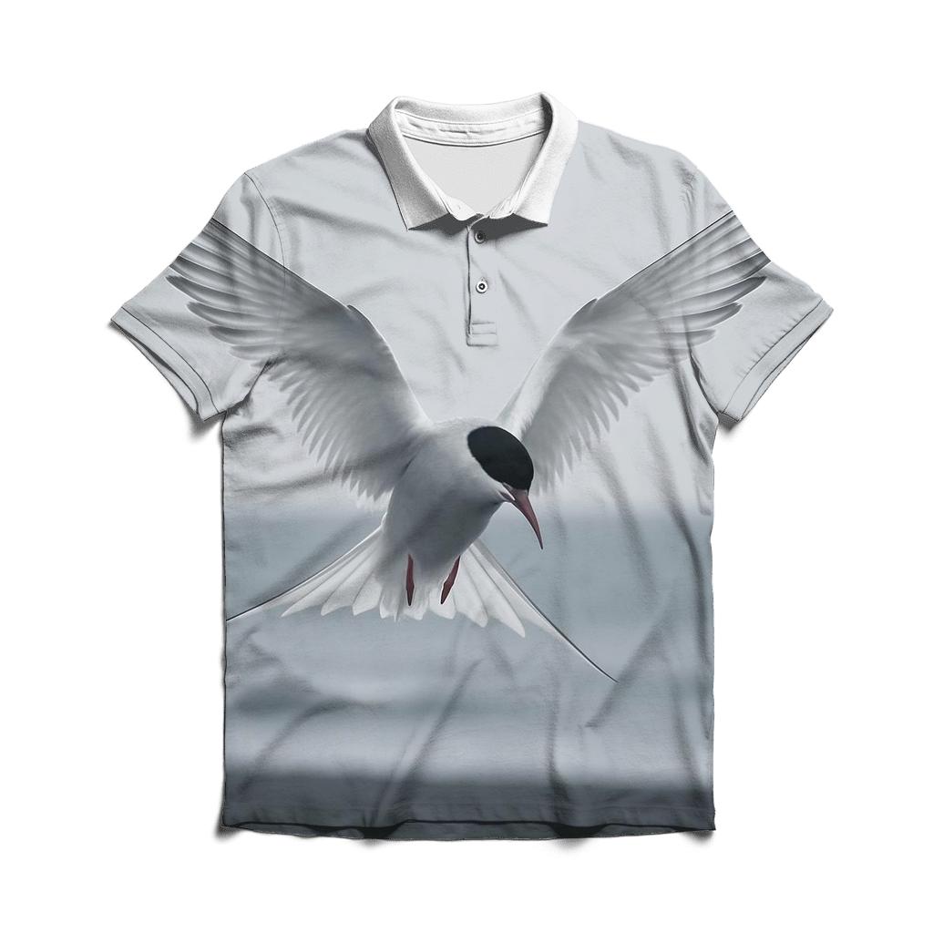 Brine Wind Hover Arctic Tern embroidered polo tops