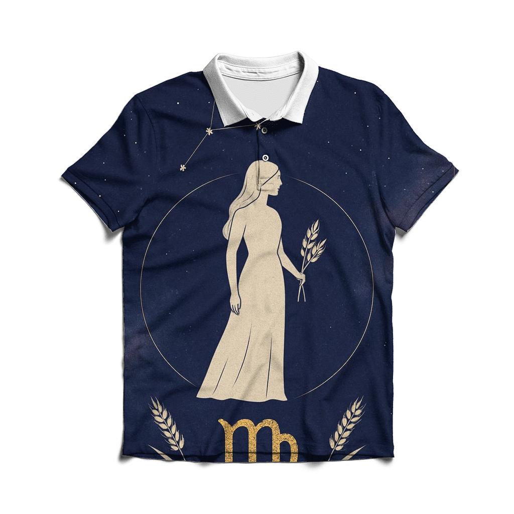 Virgo Alchemical Harvest Star Chart casual sports polo shirts