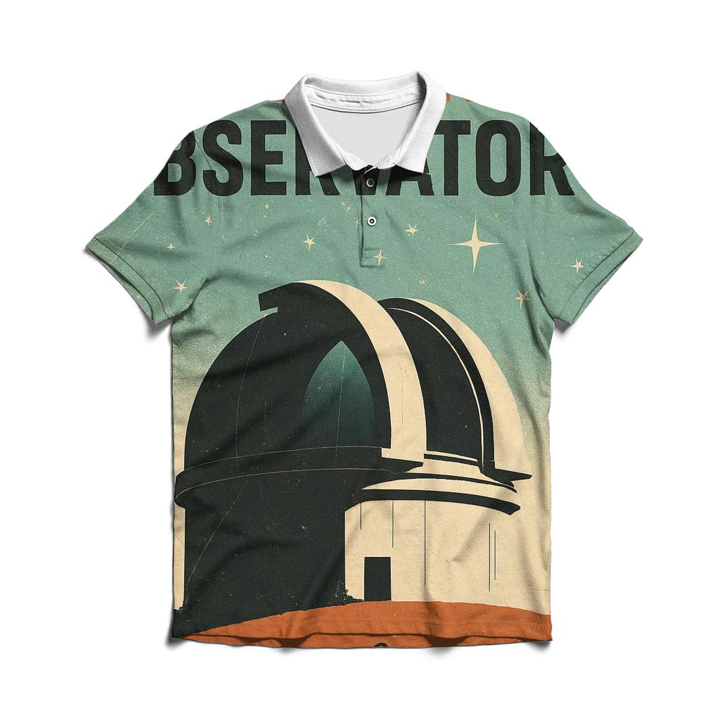 Worn Observatory Travel Poster 1963 branded logo polo shirts