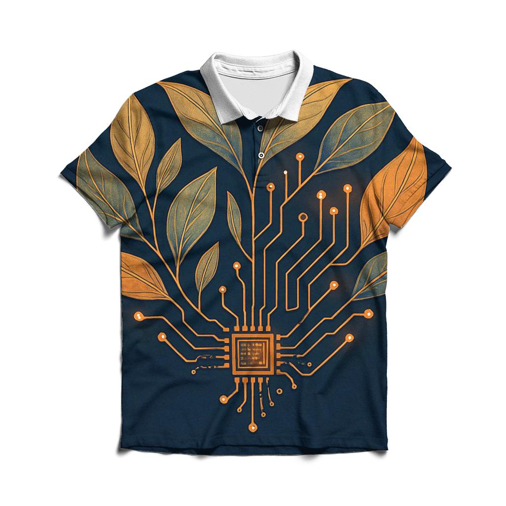 Botanical Circuit Heartbeat stylish collar polo tees