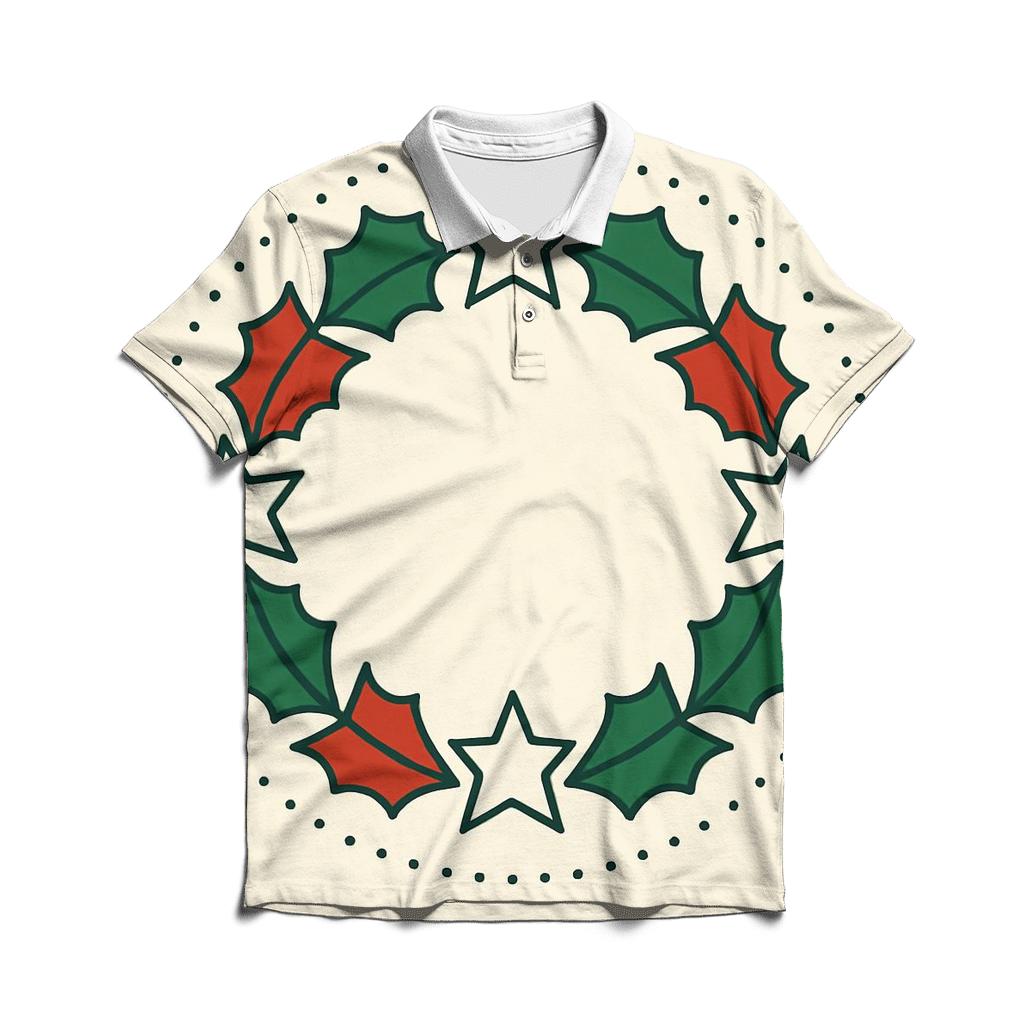 Celestial Holly Star Wreath stylish collar polo tees