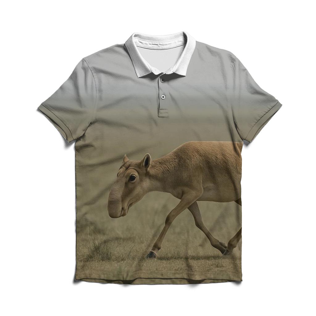 Steppe Mirages Saiga Antelope branded logo polo shirts