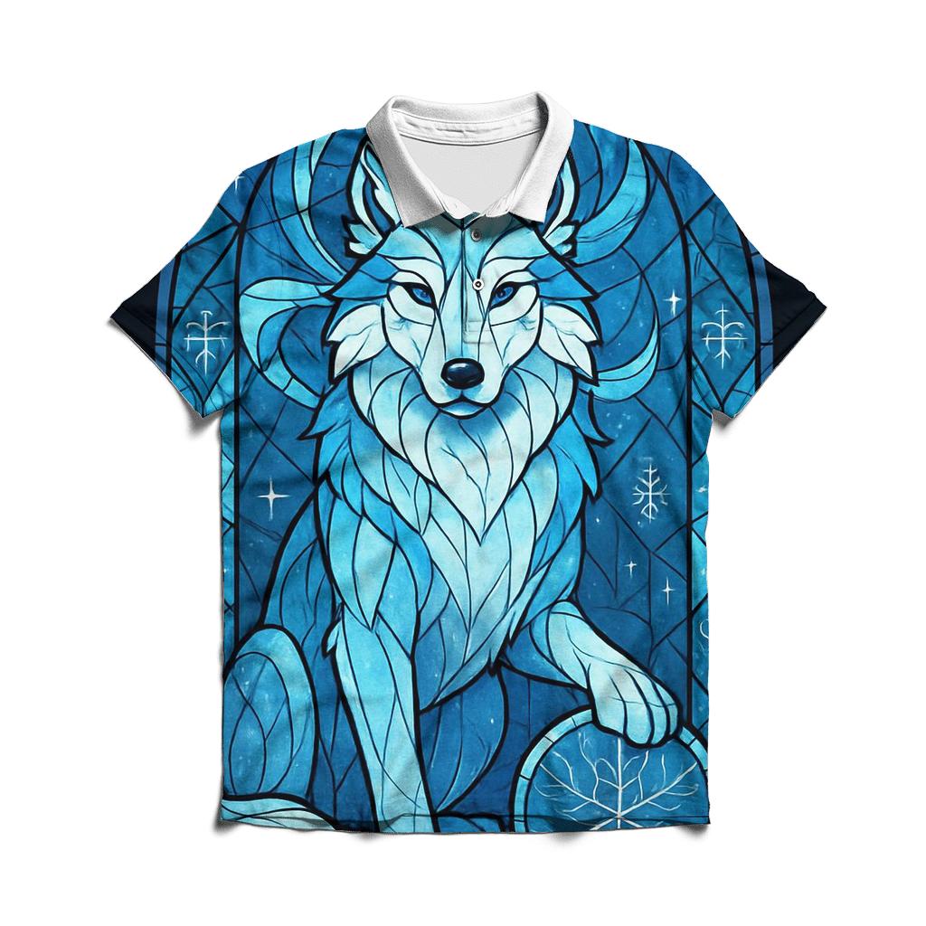 Cathedral Of The Frost Guardian Wolf embroidered polo tops