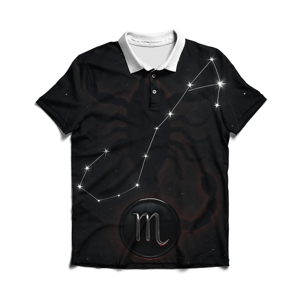 Scorpio Retrograde Shadow Constellation Emblem casual sports polo shirts