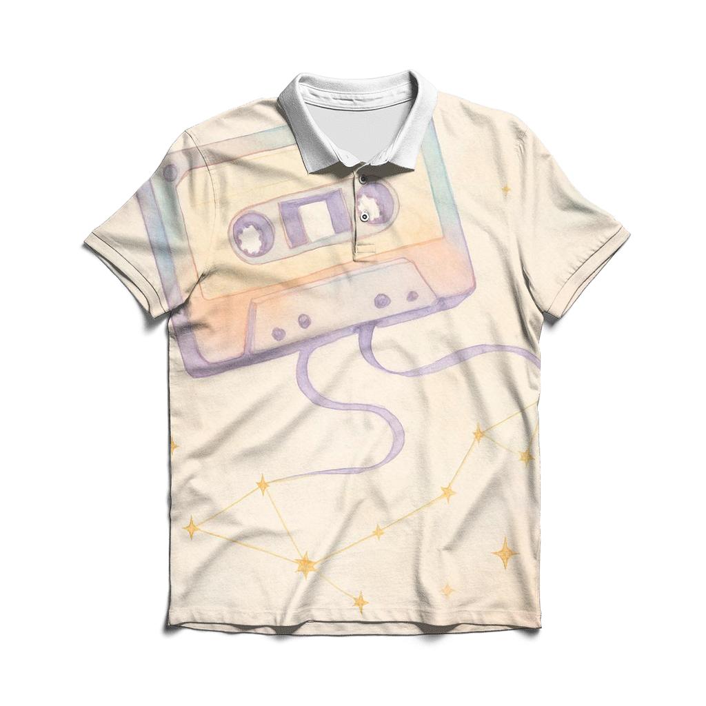 Pastel Cassette Constellation casual sports polo shirts