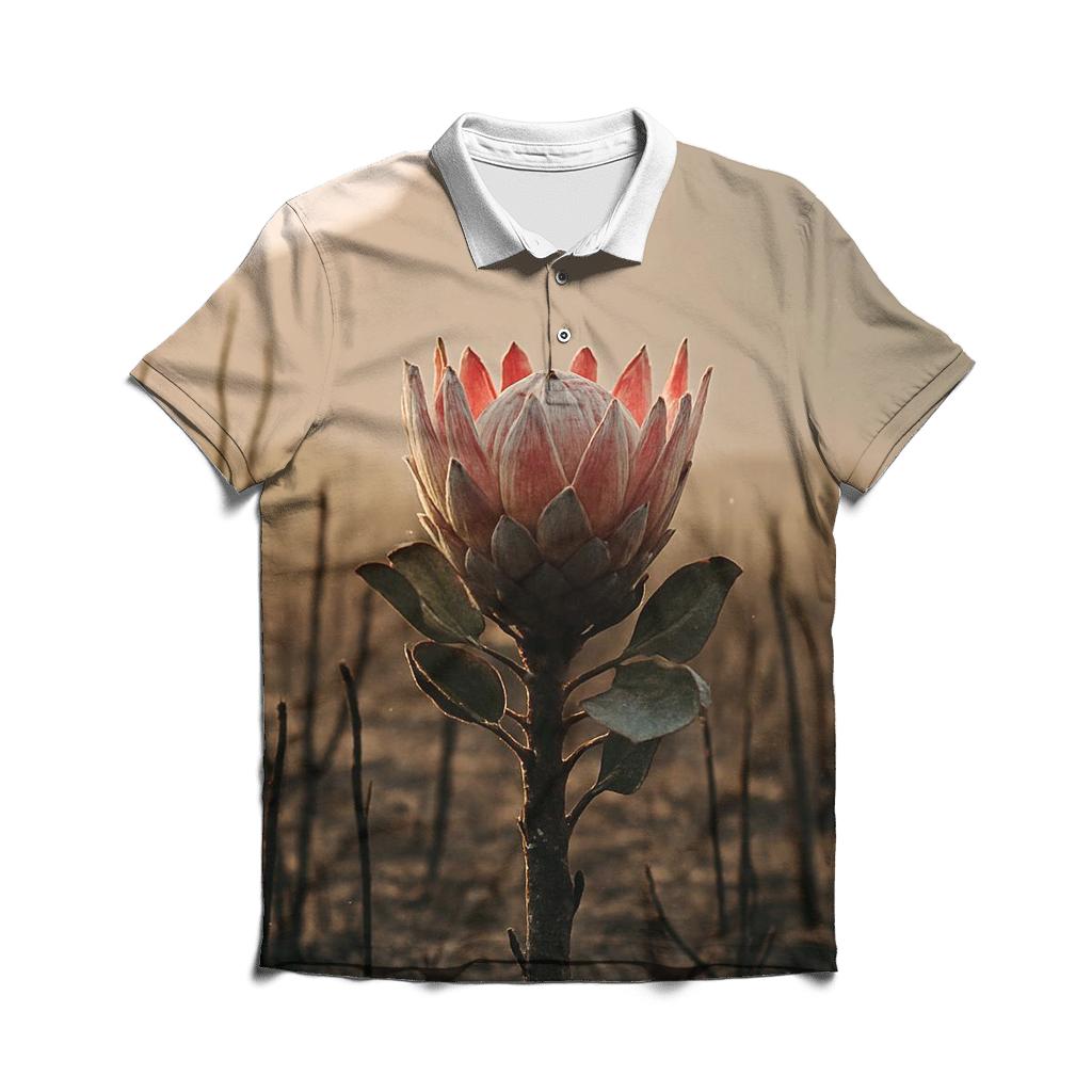 Fynbos Protea After A Coastal Fire stylish collar polo tees