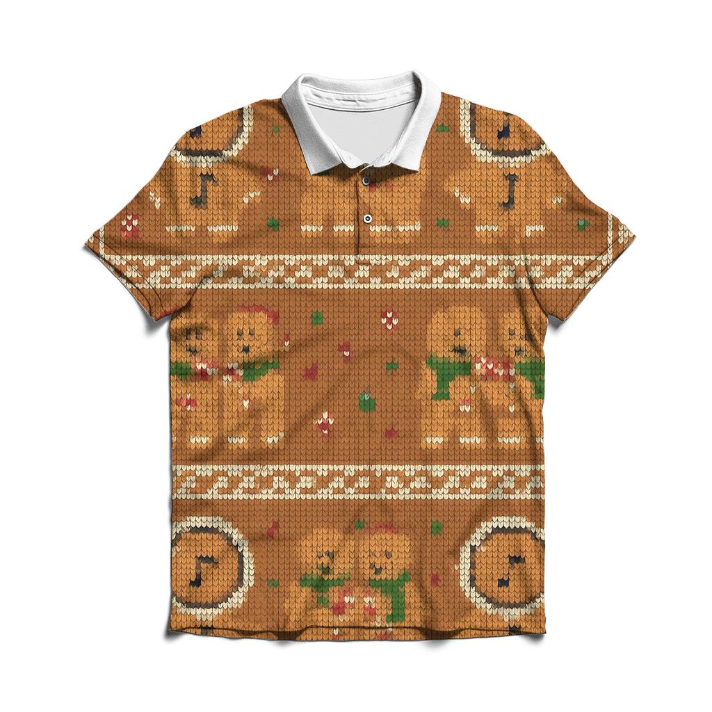 Gingerbread Space Helmet Carolers Pattern embroidered polo tops