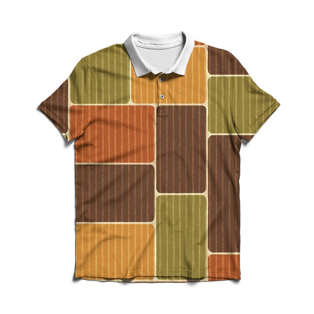 Groovy Corduroy Patchwork Panels custom polo shirts
