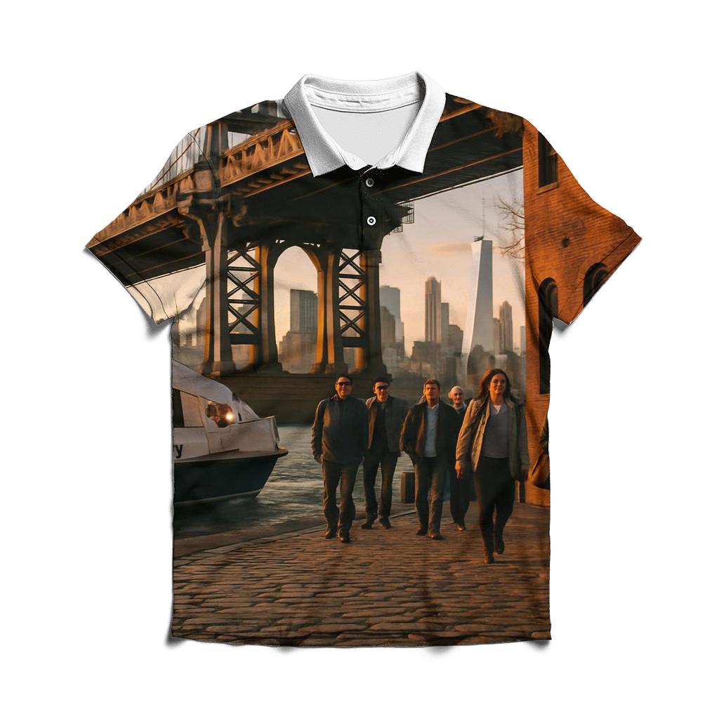 Fulton Ferry Landing Golden Hour Commuter Crossing designer slim fit polos