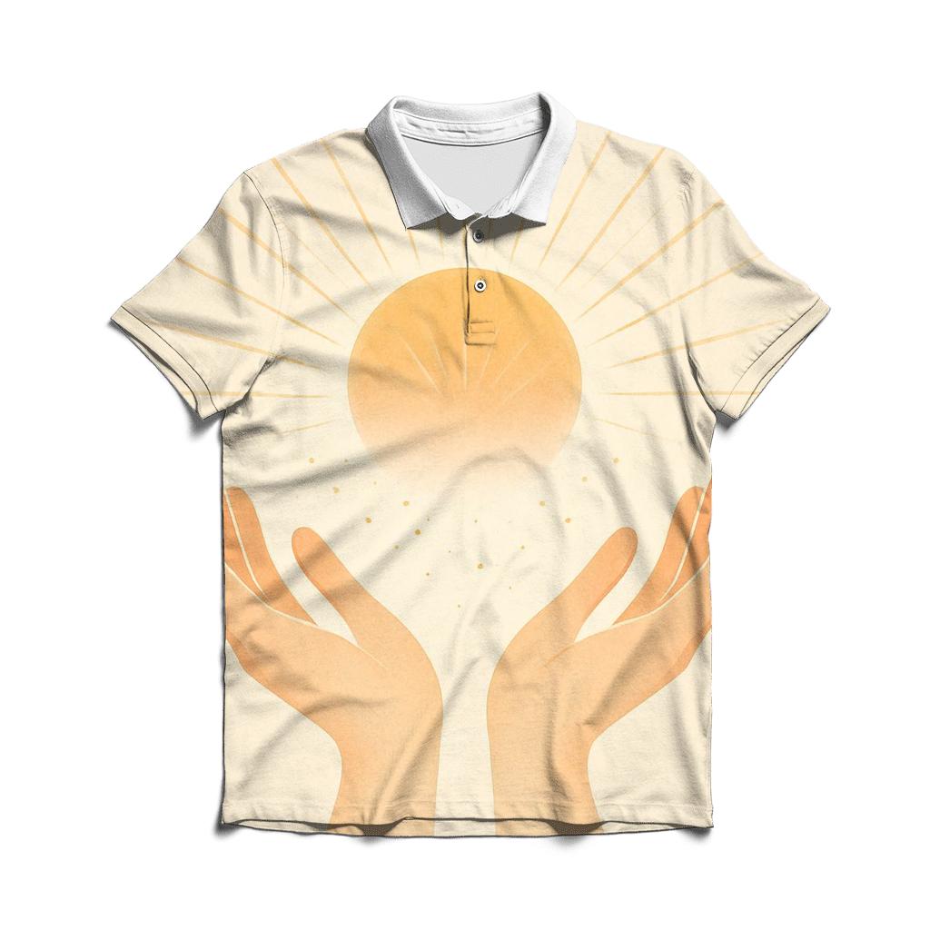 Open Hands Of Dawn Light embroidered polo tops