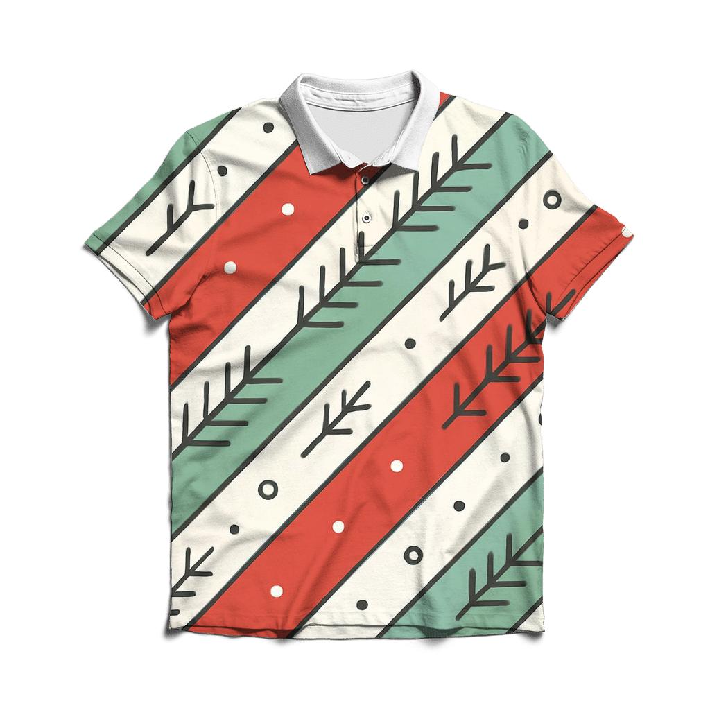 Candy Cane Aurora Stripes classic pique polos