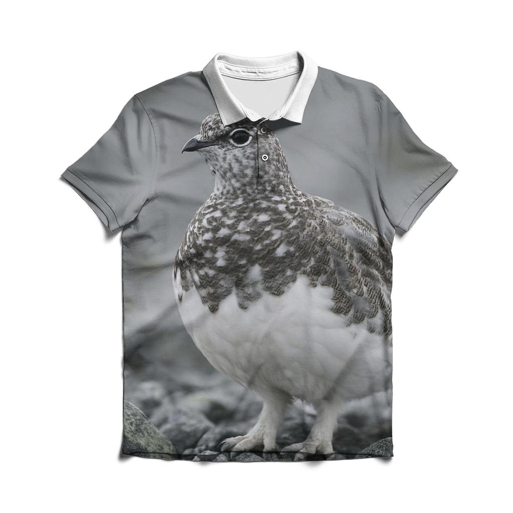 Lichen Stillness Rock Ptarmigan branded logo polo shirts