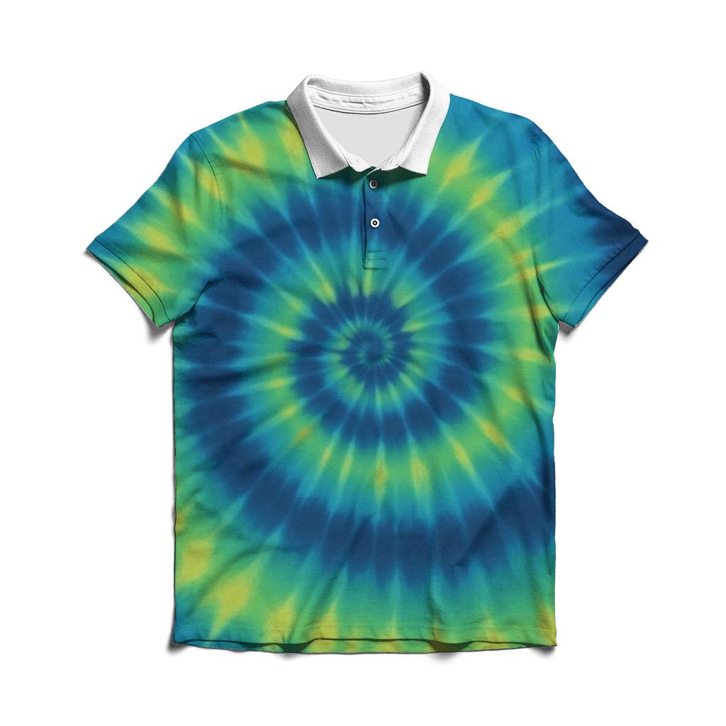Over Dyed Time Vortex Spiral designer slim fit polos
