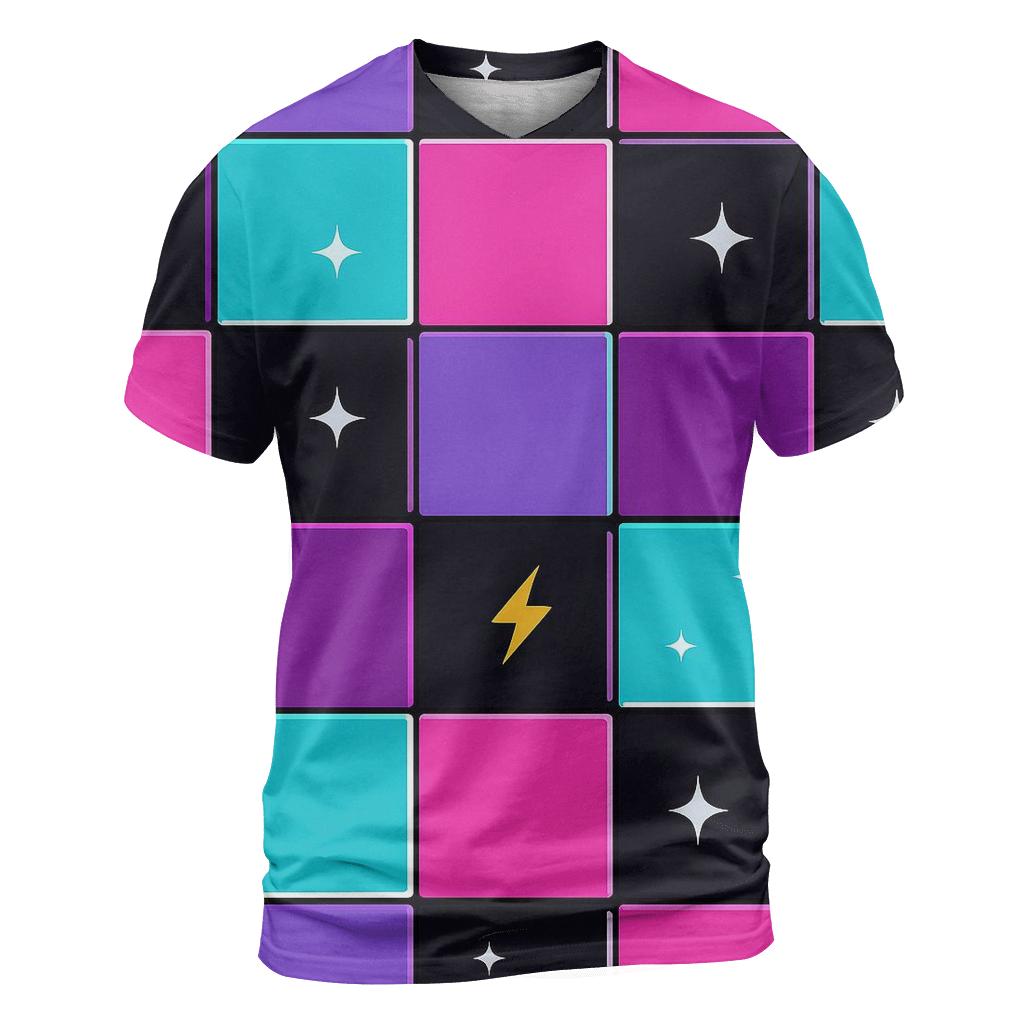 Roller Rink Neon Floor Tiles trendy printed shirt styles