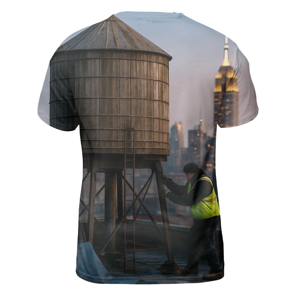 Rooftop Water Tower Dawn Over Midtown creative print fashion shirts