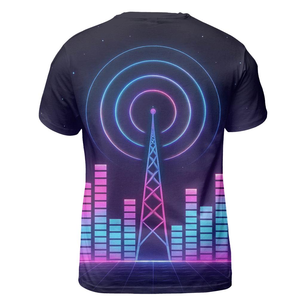 Neon Radio Skyline statement graphic shirts