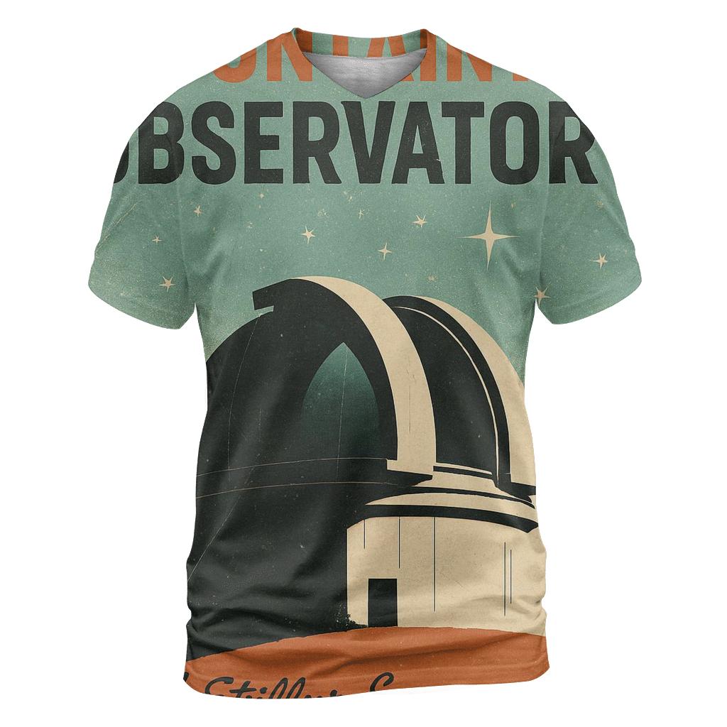 Worn Observatory Travel Poster 1963 trendy printed shirt styles