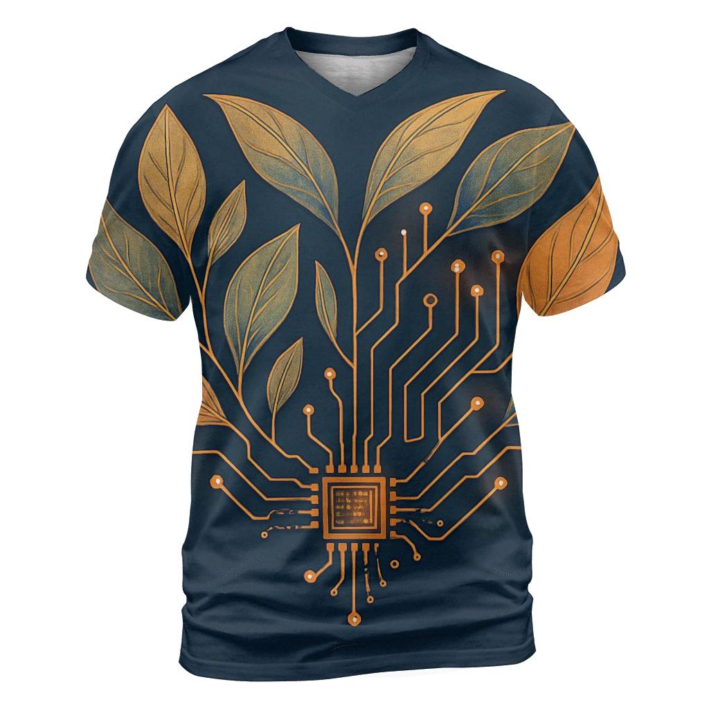 Botanical Circuit Heartbeat unique graphic print tees