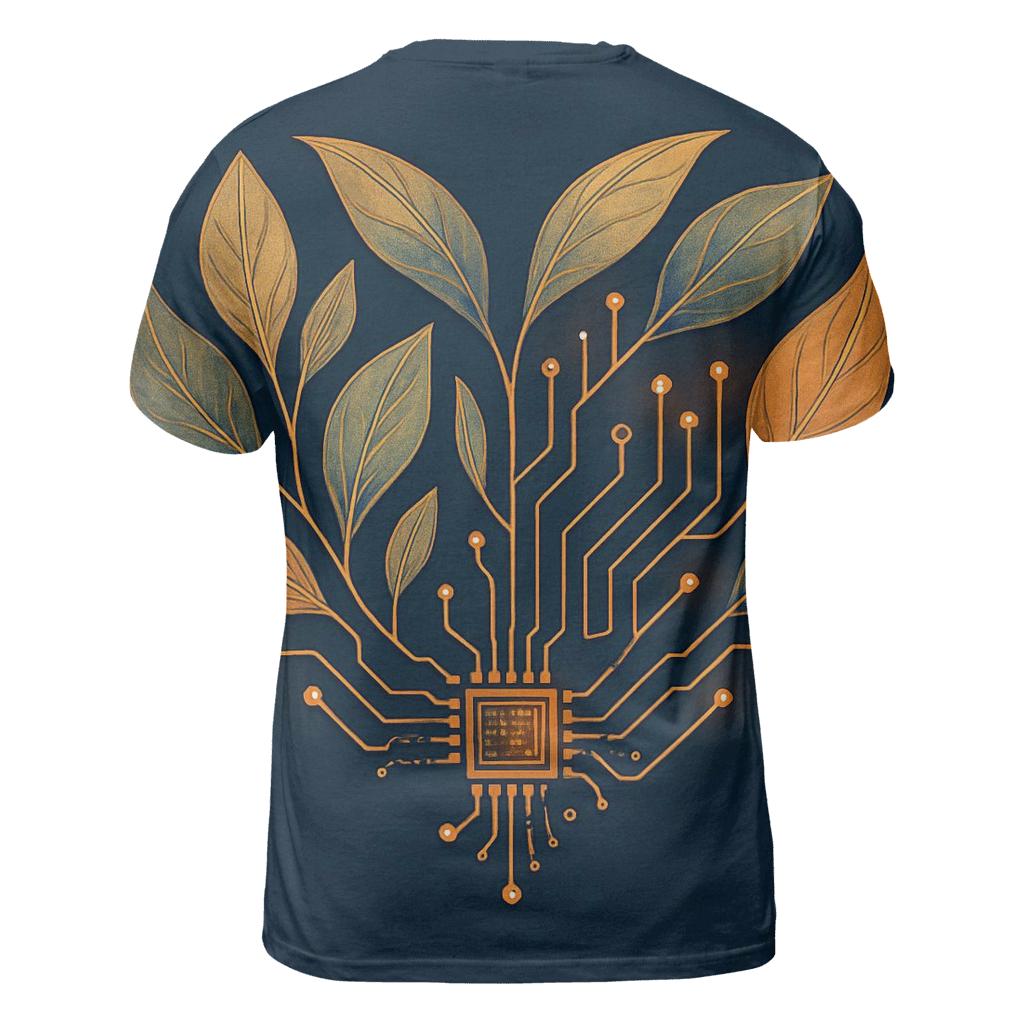 Botanical Circuit Heartbeat unique graphic print tees