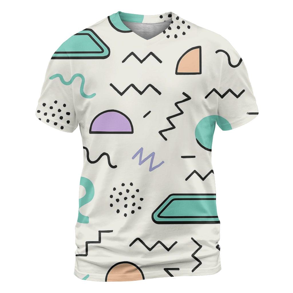 Mall Food Court Geometric Memphis unique graphic print tees