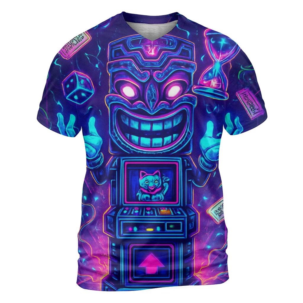 Paradox Arcade Totem vibrant all-over design tees