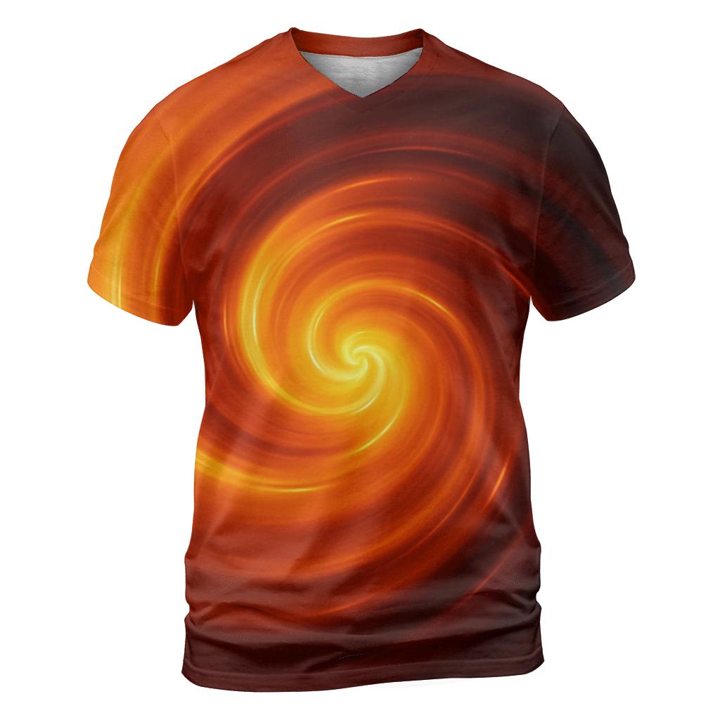 Molten Amber Vortex Gradient artistic all-over print tops